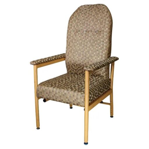 Murray Bridge High Back Chair (Dot Fabric Coffee)