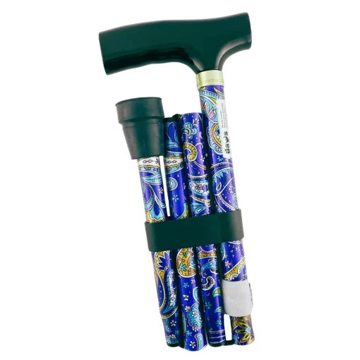 Folding Patterned Walking Stick (Paisley)